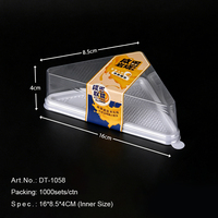 Emballage pour tranches de gâteau, base en carton blanc, présentoir carré en PET transparent, contenants à emporter personnalisables, boîtes à gâteau jetables pour plats à emporter