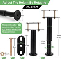 HUALIANG Heavy Duty 2 pièces Réglable Rétractable Métal Lit Support Jambes Meubles Canapé Armoire Cadre Pièces De Rechange 25-42 Jambe