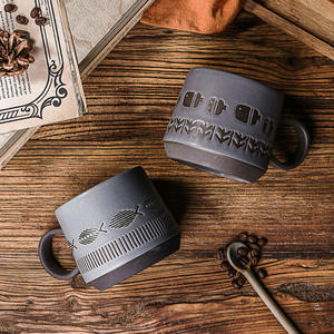 Taza de café de cerámica rústica Vintage estilo japonés de gran capacidad microondas lavavajillas <span class=keywords><strong>seguro</strong></span> uso en fiestas marca de <span class=keywords><strong>ama</strong></span> de llaves de porcelana - Product Image 2