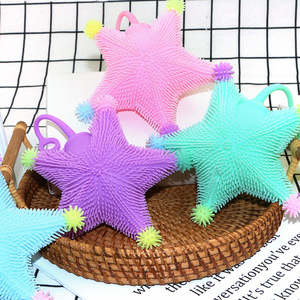 CHENXI TPR LED Light Flashing Squishies Children's Luminous Toys-Snow Dense Hairball Flashing Hairy <b>Ball</b> - Product Image 1
