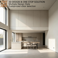 Italienische Luxus-Creme-Küchenschränke Moderne Grifflose Boden-bis-Decke Maßgefertigte Modulare Möbel für Villa-Loft-Projekte