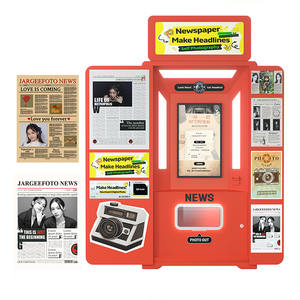 Photomaton interactif à impression de journaux Machine à <span class=keywords><strong>selfie</strong></span> AR avec mise en page old-school Cabine de vente de photos de style vintage - Product Image 1