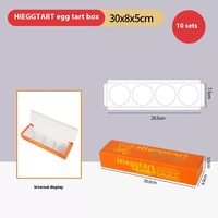 4 packs de boîtes à emporter jetables pour la tarte portugaise aux œufs Caramel Carton pliable sans revêtement UV pour la nourriture Sushi Unique New Baking