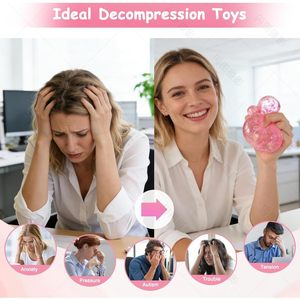 Sugar Dumpling <b>Squishy</b> Glitter TPE Stress Relief Fidget Toy Squeezing Effect For Kids Age 8 13 Years Unisex - Product Image 3