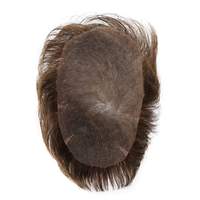 Vollständiges Spitzen-Toupet aus indischem Remy-Echthaar als Haarsystem für Männer, Perücke aus Echthaar ohne Klebstoff, vorgefertigt