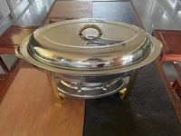 Réchaud Chauffe-Plat Rectangulaire de Buffet en Acier Inoxydable de Haute Qualité avec Plaque de Gril
