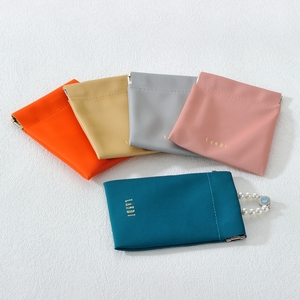 New Arrival Custom Pu Leather Jewelry Packaging <b>Pouch</b> Pink Black <b>Drawstring</b> <b>Pouch</b> - Product Image 4