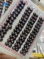 Perles d'eau douce naturelles les moins chères de 5,5 mm à 12 mm, perles en vrac, forme de pièce de monnaie, imitation de perles noires de Tahiti