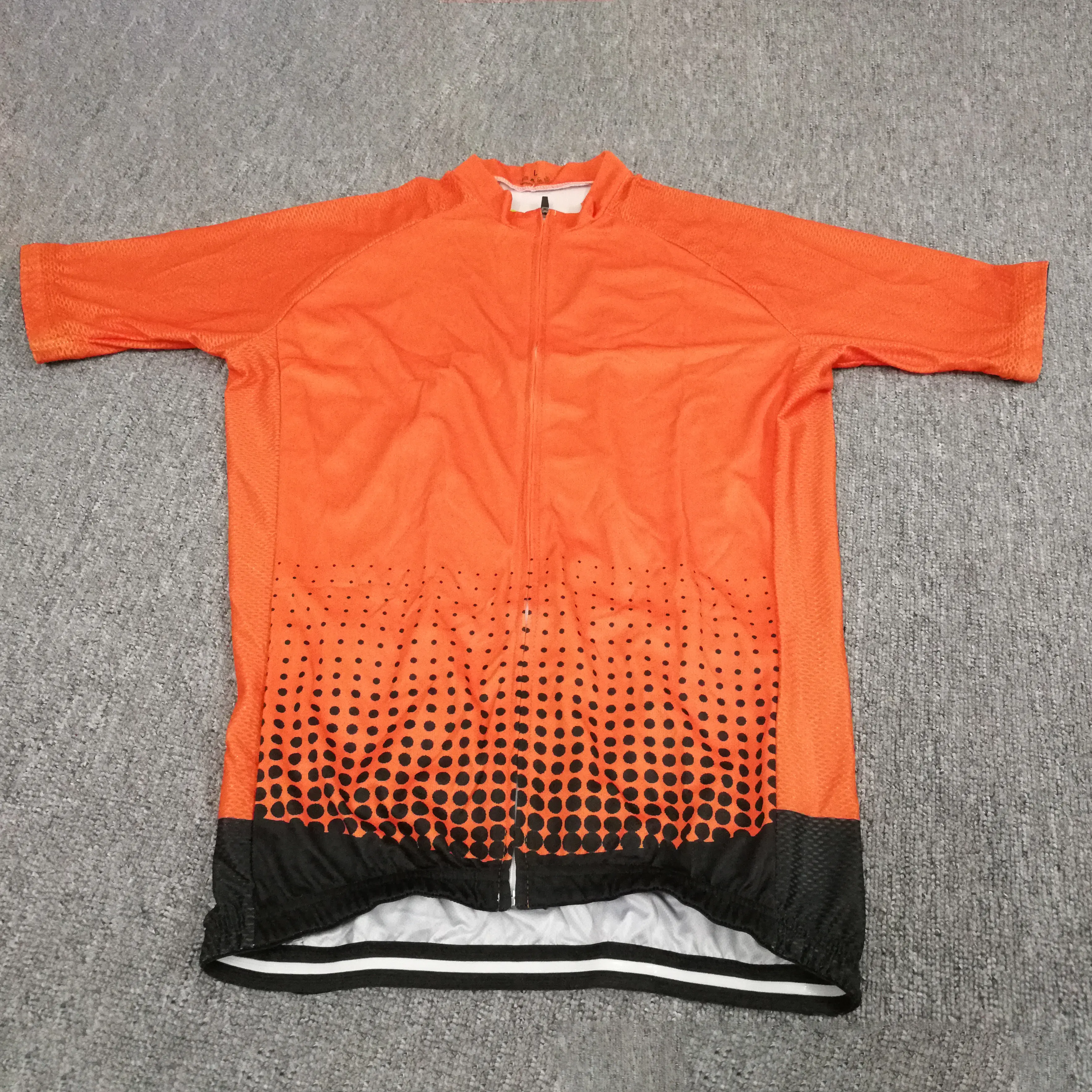 Orange maillot de Cyclisme Vélo ensemble court manches jambe fin avec bande de silicone cyclisme uniformes