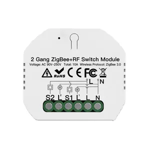 Tuya 2 Way 1 2 3 Gang Wall DIY Light Mini Smart Switch RF 433 Zigbee Circuit Breaker For Alexa Google Home Smart Life App