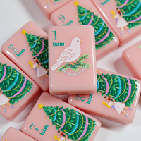 En stock : Ensemble de Mahjong personnalisé en acrylique gravé, tuiles de Mahjong américaines pour la récréation à domicile, soirée de jeu en famille, cadeau
