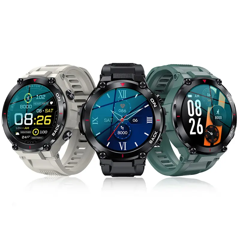 Açık spor Gps erkekler akıllı saat K37 Ip68 sağlık kan oksijen Android özel arama sağlık monitör Reloj akıllı saat