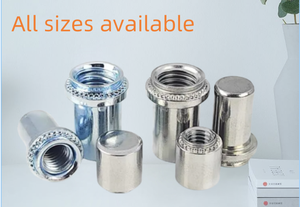 <span class=keywords><strong>Tuercas</strong></span> <span class=keywords><strong>remachables</strong></span> <span class=keywords><strong>de</strong></span> acero inoxidable SS304, tipo abierto, cilíndricas, ciegas, con cabeza plana, roscadas y moleteadas, para inserción - Product Image 4