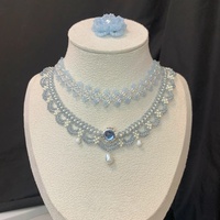 Collier ras du cou court tressé multicouche sportif en résine et plastique, style français élégant, avec chaîne en bambou, pour femme, vente en gros