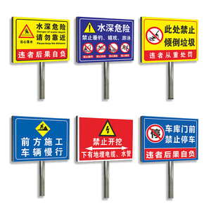 Panneau d'avertissement de profondeur d'eau en aluminium avec film réfléchissant, signalisation de sécurité pour les lacs et les rivières - Product Image 2