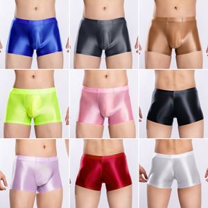Популярные Мужские гладкие тонкие плоские Угловые Трусы высокие эластичные спортивные шорты Мужская эротическая одежда - Product Image 2