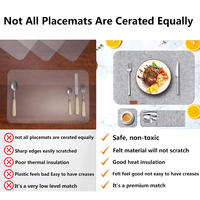 Ensemble de sets de table en feutre imprimé antidérapant pour table à manger, vente en gros