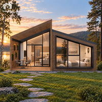 Maisons préfabriquées de luxe, toit à pignon irrégulier, construction modulaire, cabane de villégiature en kit, mini-maison, villa de luxe, usage hôtelier