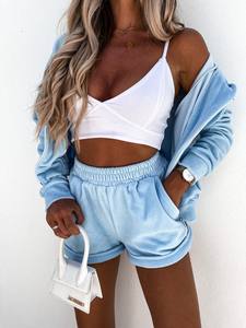 RUIQUWIN, superventas, conjunto deportivo informal de verano con capucha para mujer, conjunto de dos piezas de calle con personalidad - Product Image 4