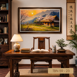 Pintura al Óleo de Pueblo de Montaña de Vietnam, Directo de Fábrica, Lienzo Premium, Arte Decorativo para Pared, Servicio OEM ODM, Modelo TBN59-23 - Product Image 3