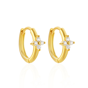 Minimalist 925 Sterling <b>Silver</b> <b>huggies</b> <b>Earring</b> Cubic Zircon Inlaid Hoop <b>Earrings</b> - Product Image 1