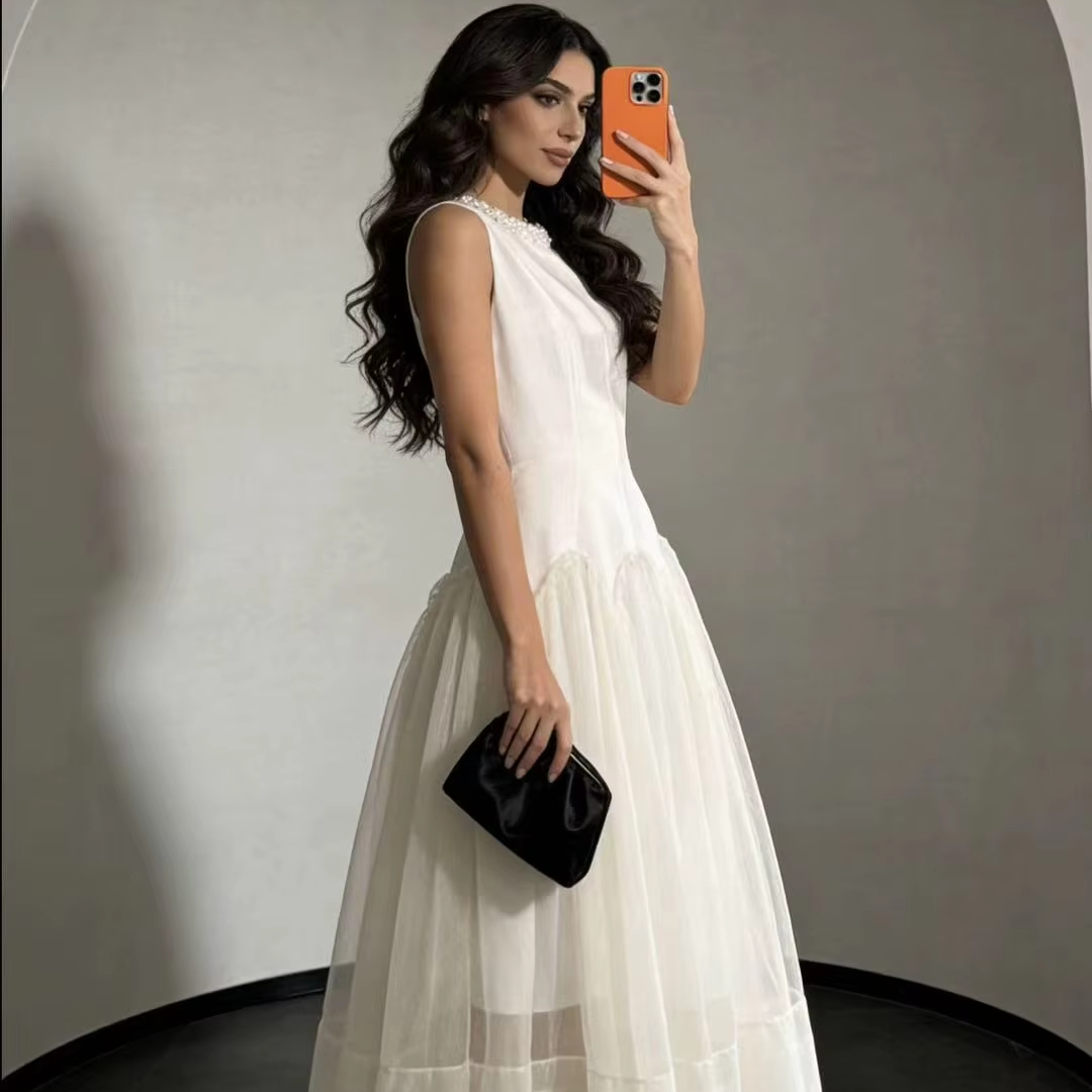 slim fit dress slacks Velvi Strapless Knee-Length Party Dress Sochi White Feather / XSmall