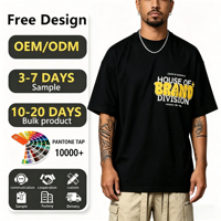 T-shirt graphique surdimensionné personnalisé avec logo de marque, en coton épais brodé, unisexe, coupe courte pour homme