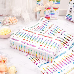 Personalized Branded Logo Custom 80g Luxury Gift Foil Stamping Birthday <b>Wrap</b> <b>Paper</b> <b>Roll</b> for Packaging Wrapping <b>Paper</b> - Product Image 4