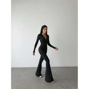 OYSHO <b>Black</b> <b>Zipped</b> Stretch Party <b>Jumpsuit</b> - Product Image 5