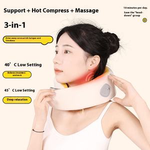 Pemijat leher & bahu kapasitas besar, pemijat leher & bahu kapasitas besar dapat diisi ulang dengan kompres panas dalam, pengendali jarak jauh nirkabel & 3 mode - Product Image 2