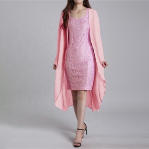 Robes de mère de la mariée élégantes de grande taille 5XL ensembles de deux pièces formels tenues de demoiselle d'honneur robes de soirée en dentelle robe de mariée - Product Image 5