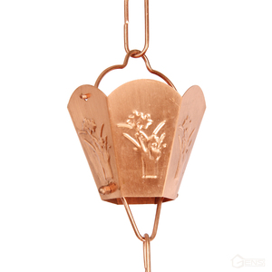 Ngoài trời cổ điển đồng bướm kẻ sọc cup 8.3 chân kim loại mưa chain cho máng xối trang trí sân vườn - Product Image 3