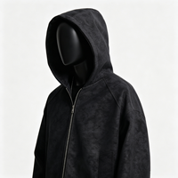 Blouson bomber oversize en similicuir noir pour homme avec fermeture éclair, capuche, poignets et ourlet côtelés, motif lettres et logo frontal – Style streetwear hiver