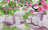3D 5D 8D Bunga Yang Indah Seri TV Latar Belakang Dinding Mural Foto Wallpaper