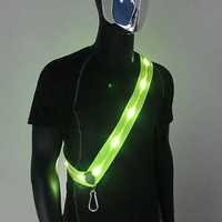 Gilet d'épaule luminescent LED Cyclisme Running Sports Gilet de sécurité Flashing Visibility Outdoor Night Reflective Belt