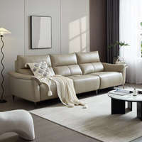 Canapé électrique inclinable en cuir pliable moderne sur mesure avec structure en bois pour home cinéma