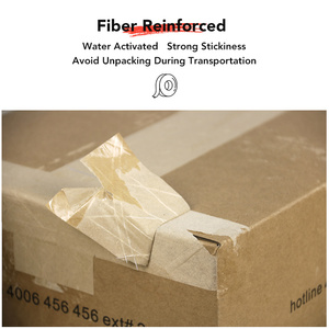 Cinta de Papel de Silicona Activada por Agua Ecológica, Cinta Kraft Biodegradable de una Sola Cara para Sellado de Cajas, Embalaje Sostenible - Product Image 4