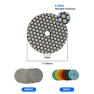 Tampons de polissage flexibles en résine sèche diamantée en nid d'abeille à crochet et boucle pour béton, granit, pierres de marbre - Product Image 6