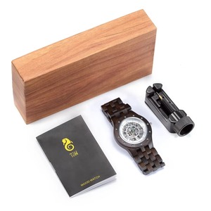 Reloj Mecánico de Madera de Lujo para Hombre, Esqueleto, Ancho de Correa de 24 mm, Automático - Product Image 6
