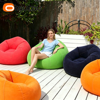 OTAUTAU Canapé Gonflable Inclinable Pliable pour Camping Extérieur et Jardin, Chaise Confortable, Pouf Paresseux, Mobilier Gain de Place SF028