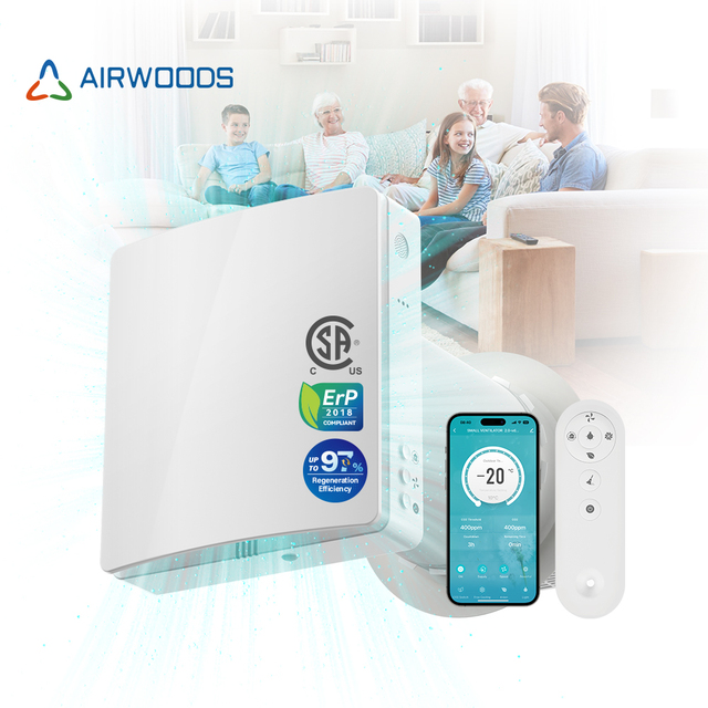 CO2 Sensor and F7 Filters Ventilation System Heat Recovery Ventilation Erv Energy Recovery Ventilation Compact