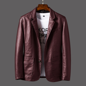 Chaquetas De Talla Grande Al Por Mayor Con Logotipo Personalizado De Moda Coreana De Otoño Para Hombre, Abrigos De Motociclista De Cuero PU Entallados E Informales - Product Image 4