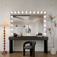 Studio photo professionnel de style européen, table de maquillage extra large avec cadre en bois BTDT057 avec éclairage pour boutique de robes de mariée