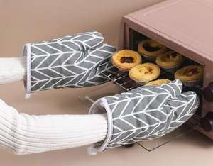 Ensemble de maniques de cuisine, protège-plats, gants de cuisinière, anti-chaleur, résistants à la chaleur, pour prendre les plats chauds, cuisiner, faire la pâtisserie - Product Image 6