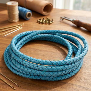 Braided <b>Leather</b> Cord for Jewelry Making Necklace <b>Bracelets</b> Fashion Accessories All Sizes and Colors Full-Grain Original <b>Leather</b> - Product Image 1