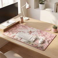 Tapis de souris de jeu de style Mori, anime japonais, imprimé cerf et fleurs de cerisier, suivi fluide, antidérapant, 800 x 400 x 3 mm