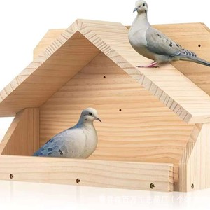 Casa para Pájaros de Madera Sólida, para Montar en Árbol, Acabado Natural, Hábitat para Aves de Jardín - Product Image 2