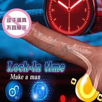 Préservatif en silicone pour homme, allongé et épaissi, creux, retardateur, simulation de pénis, godemiché portable, jouets sexuels