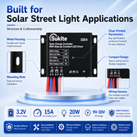 Contrôleur solaire PWM Boost 3220 3.2V 20W 15A fiable de Sukite pour éclairage public à énergie solaire avec capteur