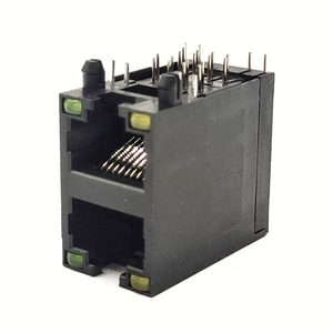 Màu đen 2x1 PCB kết nối điện tử RJ11 <span class=keywords><strong>RJ45</strong></span> nữ nối PCB Jack <span class=keywords><strong>RJ45</strong></span> Modular Ethernet <span class=keywords><strong>RJ45</strong></span> kết nối với LED - Product Image 4